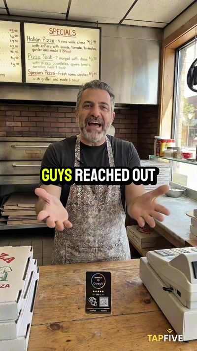 Pizza shop testimonial